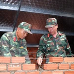 Lực lượng Ban Chỉ huy phòng thủ khu vực 1 Sơn Tịnh (Quảng Ngãi) tham gia Chiến dịch Quang Trung. (Ảnh: Cao Nguyên/TTXVN)