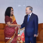 Tổng Bí thư, Chủ tịch nước Tô Lâm hội kiến Thủ tướng Sri Lanka Harini Amarasuriya. (Ảnh: Thống Nhất/TTXVN)