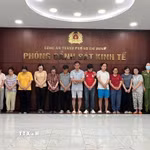 Cơ quan điều tra thực hiện lệnh khởi tố đối với các đối tượng liên quan. (Ảnh: TTXVN phát)