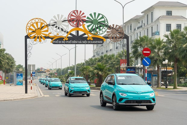 Những chiếc VF e34 của VinFast.(Nguồn: Vietnam+) Ghi nhận sự chuyển mình của Việt Nam trong mời gọi đầu tư nước ngoài ảnh 2