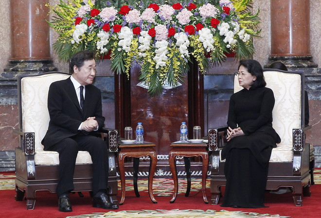 Quyền Chủ tịch nước Đặng Thị Ngọc Thịnh tiếp Thủ tướng Hàn Quốc ảnh 1