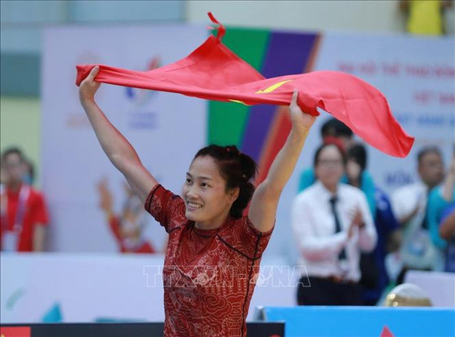 Vận động viên Phùng Thị Huệ. (Ảnh tư liệu: Hoàng Hiếu/TTXVN) ASIAD 2023: Võ sỹ Jujitsu Phùng Thị Huệ giành huy chương Đồng ảnh 1