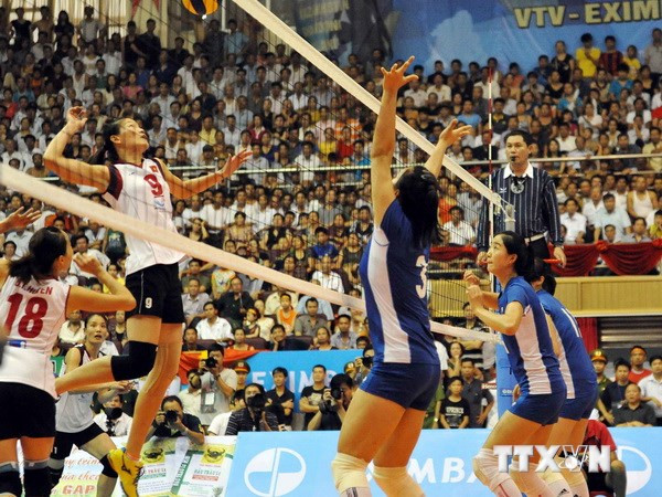 Hình ảnh tại giải bóng chuyền nữ quốc tế VTV Cup 2013. (Ảnh: Quốc Khánh/TTXVN) Khai mạc giải Bóng chuyền nữ quốc tế VTV Cup 2014 ảnh 1
