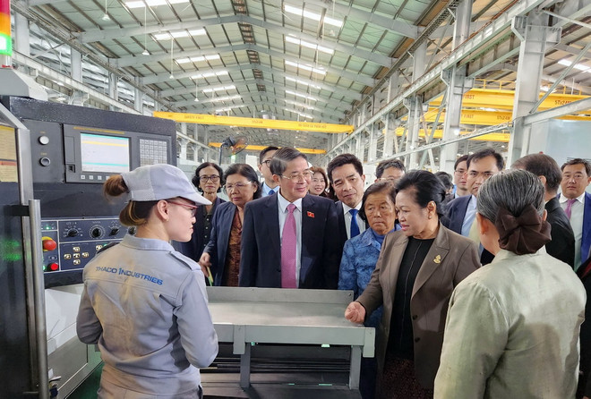 Đoàn Quốc hội Việt Nam và Thượng viện Campuchia thăm tập đoàn THACO ảnh 1