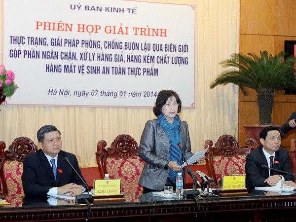 Phó Chủ tịch Quốc hội Nguyễn Thị Kim Ngân phát biểu tại phiên họp. (Ảnh: An Đăng/TTXVN) Kiên quyết phòng chống hoạt động buôn lậu qua biên giới ảnh 1