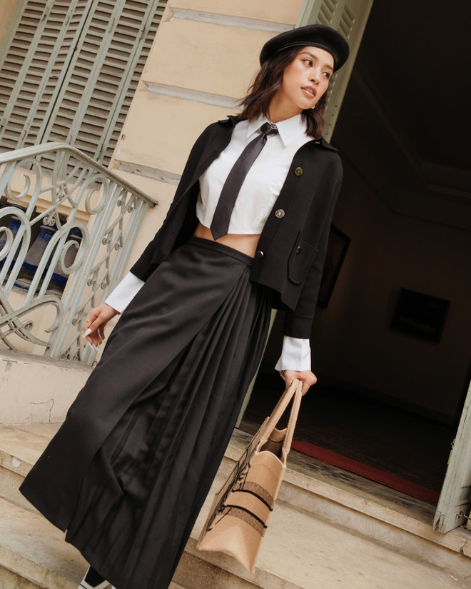 Hoa hậu Tiểu Vy hóa ‘cô chiêu’ thời thượng với thời trang Dior ảnh 5