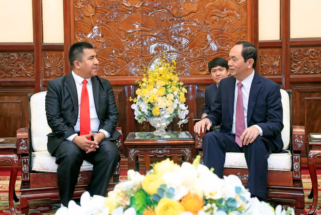 Chủ tịch nước Trần Đại Quang tiếp các Đại sứ trình Quốc thư ảnh 2