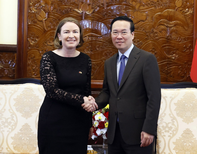 Chủ tịch nước Võ Văn Thưởng tiếp đại sứ 4 nước đến trình Quốc thư ảnh 1