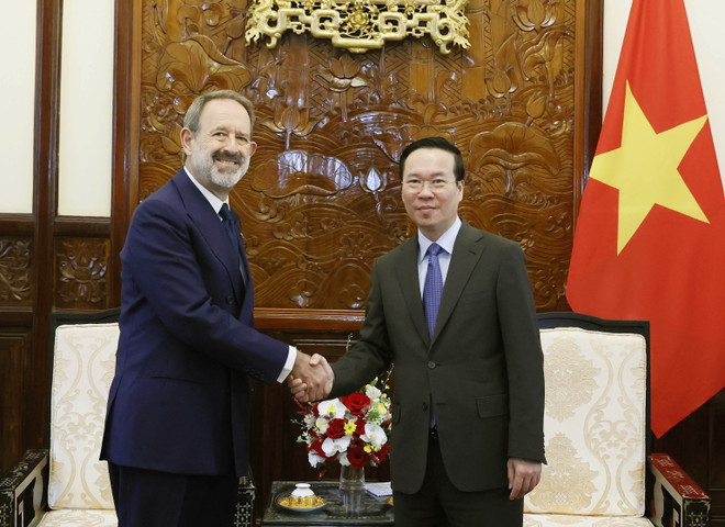 Chủ tịch nước Võ Văn Thưởng tiếp đại sứ 4 nước đến trình Quốc thư ảnh 2