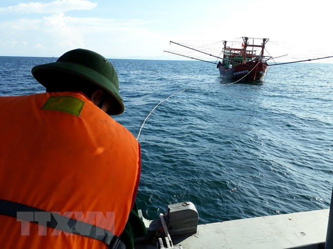 Bình Định: Lai dắt tàu cá cùng 7 ngư dân gặp nạn trên biển ảnh 1