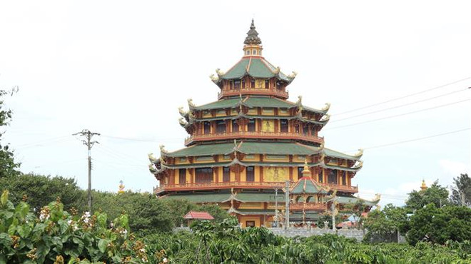 Phương Liên tĩnh xá tại làng chùa Phú An. (Ảnh: Đặng Tuấn/TTXVN) Ghé thăm ngôi làng có nhiều chùa nhất ở cao nguyên Lâm Đồng ảnh 3
