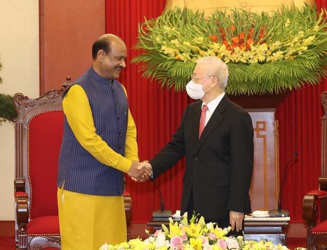 Tổng Bí thư Nguyễn Phú Trọng tiếp Chủ tịch Hạ viện Ấn Độ Om Birla ảnh 4