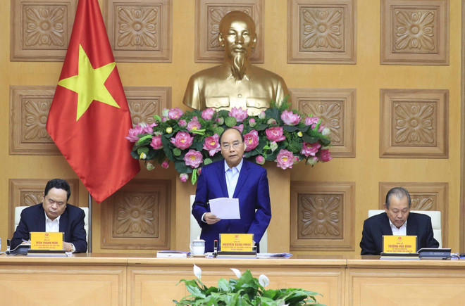 Thủ tướng Nguyễn Xuân Phúc, Trưởng Tiểu ban Kinh tế-Xã hội phát biểu. (Ảnh: Thống Nhất/TTXVN) Thủ tướng chủ trì họp Tiểu ban Kinh tế-Xã hội của Đại hội Đảng ảnh 1