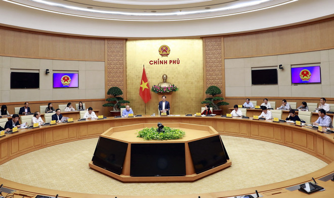 Quang cảnh cuộc họp. (Ảnh: An Đăng/TTXVN) 'Điểm mặt' hàng loạt cơ quan giải ngân đầu tư công chưa đạt yêu cầu ảnh 1