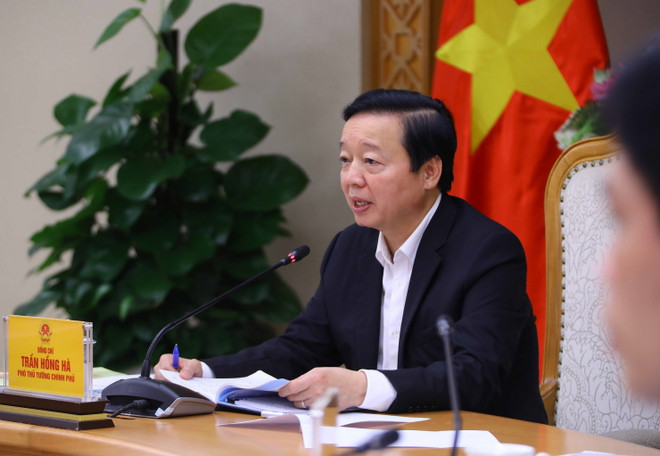 Phó Thủ tướng Trần Hồng Hà phát biểu chỉ đạo. (Ảnh: Văn Điệp/TTXVN) Xử lý các vướng mắc khi triển khai dự án Sân bay Long Thành ảnh 3
