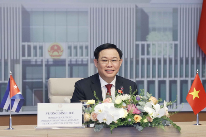 Chủ tịch Quốc hội Việt Nam-Cuba hội đàm theo hình thức trực tuyến ảnh 3