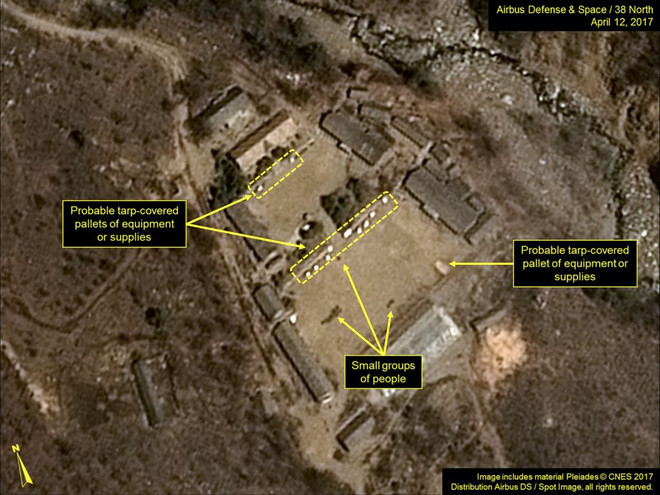 Bãi thử hạt nhân Punggye-ri được cho là đã đóng cửa sau tuyên bố của ông Kim Jong-un. (Nguồn: AP) Các Bộ trưởng G7 không chấp nhận Triều Tiên vũ trang hạt nhân ảnh 1