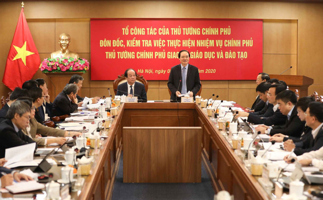Tổ công tác của Thủ tướng làm việc với lãnh đạo Bộ Giáo dục và Đào tạo ảnh 1