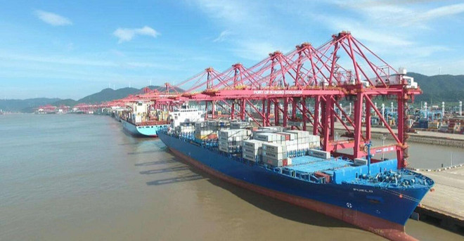 Cảng biển Ninh Ba-Chu San, Trung Quốc.(Nguồn: The Logistician) Tắc nghẽn nghiêm trọng tại hai cảng container hàng đầu Trung Quốc ảnh 1