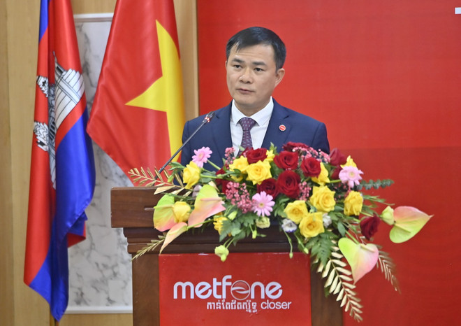 Chủ tịch kiêm Tổng Giám đốc Tập đoàn Viettel Tào Đức Thắng phát biểu. metfone 3.jpg