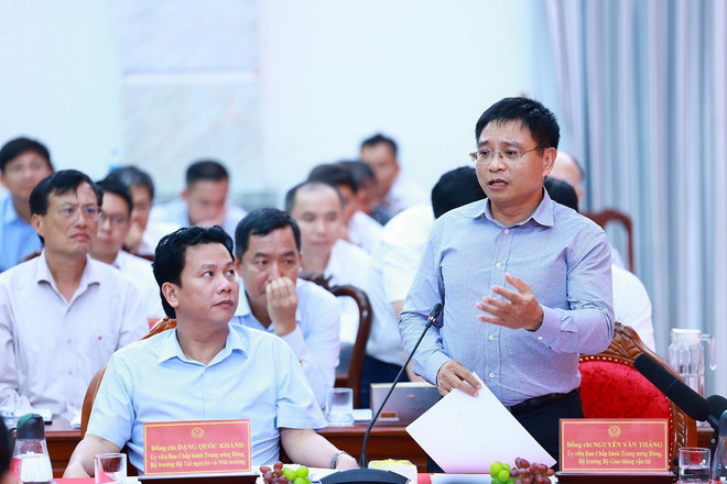 Bộ trưởng Bộ Giao thông Vận tải Nguyễn Văn Thắng phát biểu. (Ảnh: Dương Giang/TTXVN) ttxvn_bo truong giao thong.jpg