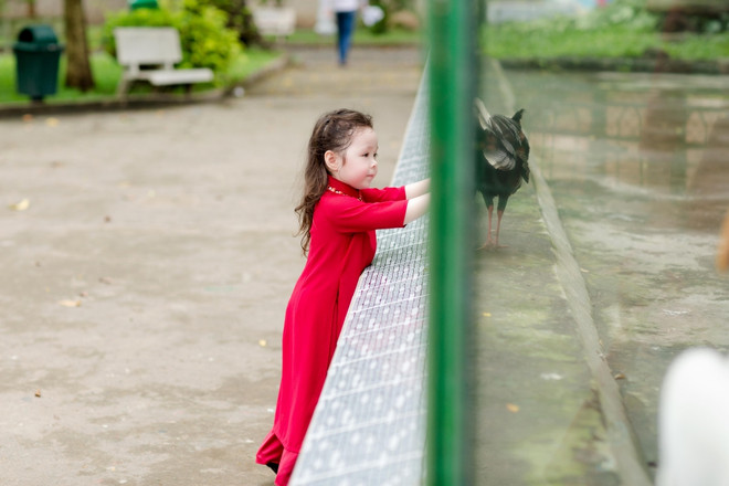 Thiên thần nhí Cadie Mộc Trà diện áo dài háo hức du Xuân ảnh 8