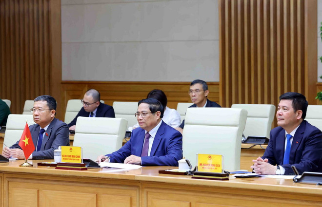 Thủ tướng Chính phủ Phạm Minh Chính phát biểu. (Ảnh: Phạm Kiên/TTXVN) ttxvn_thu tuong_chu tich ha vien Malaysia 3.jpg