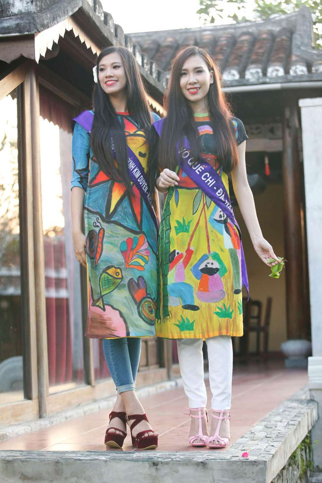 Top 16 thí sinh Hoa khôi Áo dài mặc đồ do trẻ mẫu giáo thiết kế ảnh 8