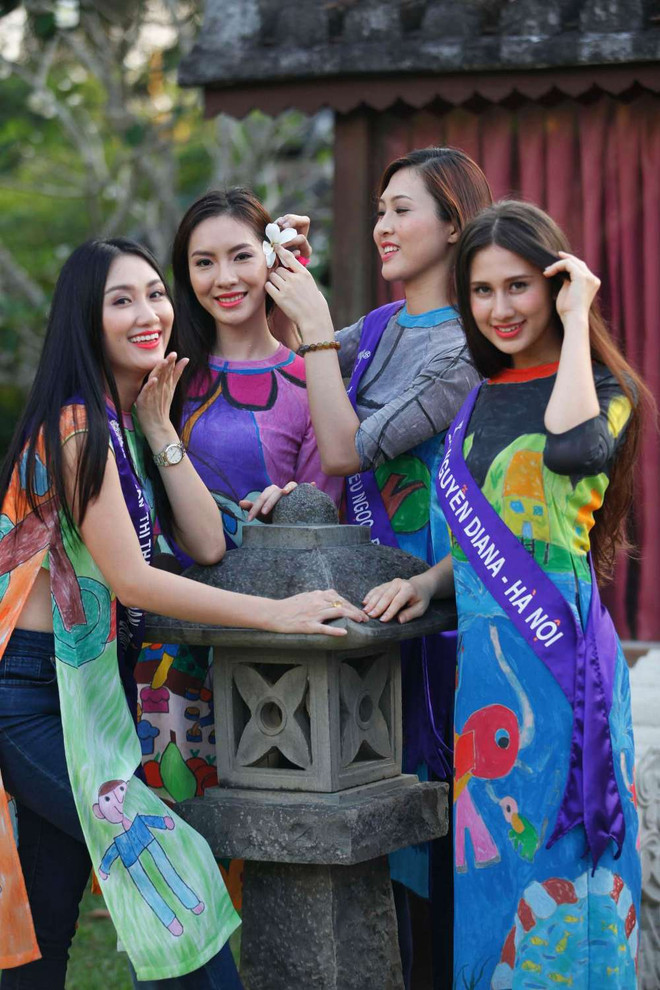 Top 16 thí sinh Hoa khôi Áo dài mặc đồ do trẻ mẫu giáo thiết kế ảnh 12