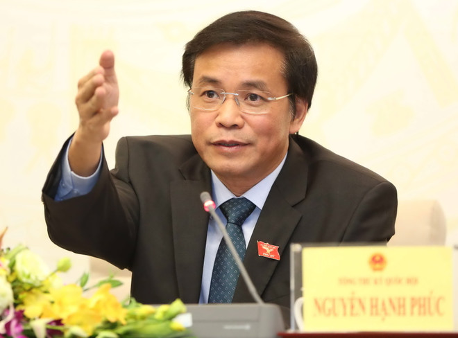 Tổng Thư ký Quốc hội, Chủ nhiệm Văn phòng Quốc hội Nguyễn Hạnh Phúc. (Ảnh: Phương Hoa/TTXVN) Bốn bộ trưởng sẽ đăng đàn trả lời chất vấn trước Quốc hội ảnh 1
