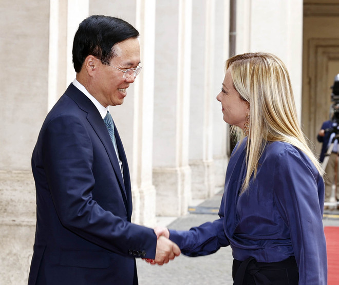 Chủ tịch nước Võ Văn Thưởng gặp Thủ tướng Italy Giorgia Meloni ảnh 3