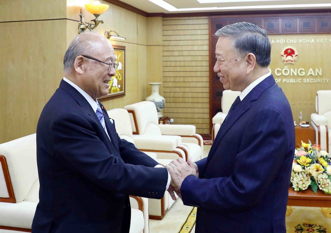 Bộ trưởng Tô Lâm tiếp Cố vấn Đặc biệt Liên minh Nghị sỹ Việt-Nhật ảnh 1