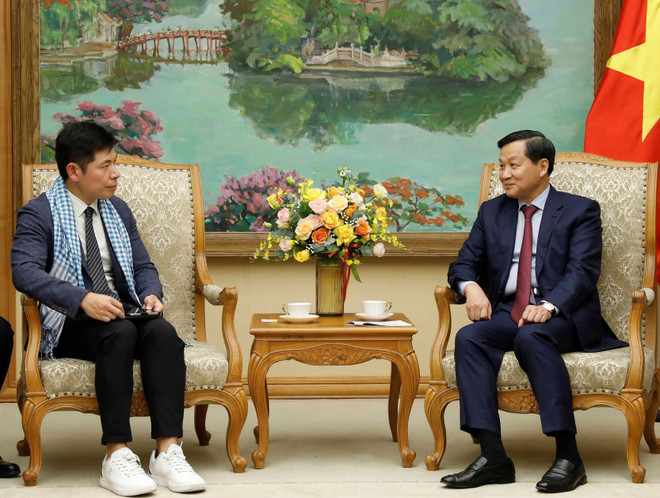 Phó Thủ tướng Lê Minh Khái tiếp Tổng Giám đốc kiêm đồng sáng lập Tập đoàn Grab toàn cầu Anthony Tan. (Ảnh: An Đăng/TTXVN) Phó Thủ tướng Lê Minh Khái: Grab cần lưu ý nguyên tắc chia sẻ lợi ích ảnh 2