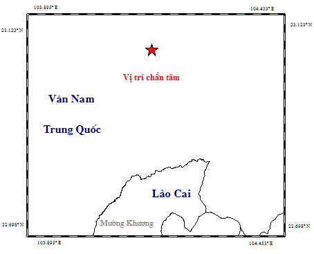 Xuất hiện một trận động đất gần biên giới Việt Nam-Trung Quốc ảnh 1