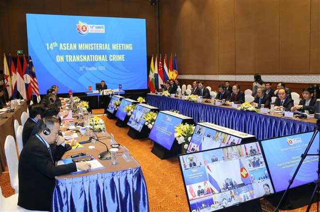 Quang cảnh phiên họp. (Ảnh: Doãn Tấn/TTXVN) Thủ tướng dự Hội nghị Bộ trưởng ASEAN về chống tội phạm xuyên quốc gia ảnh 4
