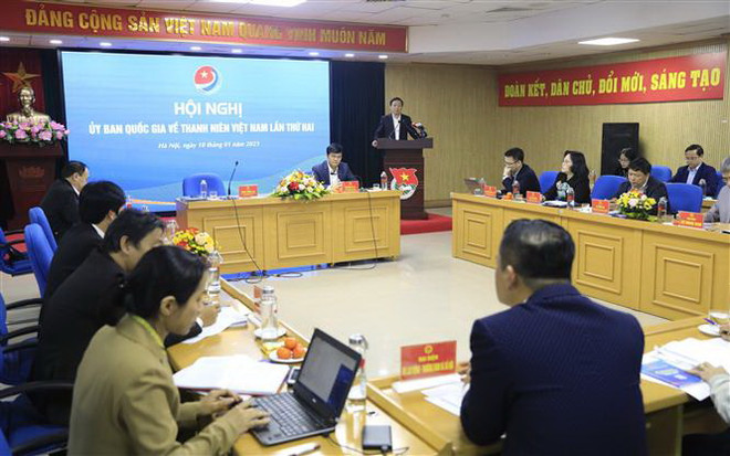 Quang cảnh hội nghị. (Ảnh: Minh Đức/TTXVN) Đặt ra yêu cầu, nhiệm vụ mới để phát huy tối đa vai trò của thanh niên ảnh 1