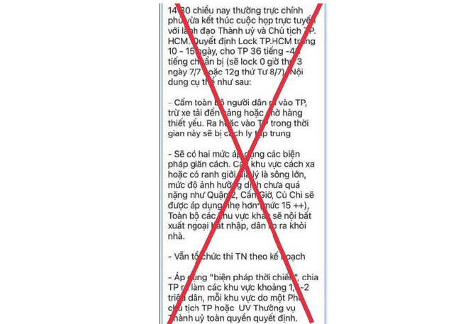 Bác bỏ thông tin 'đóng cửa' Thành phố Hồ Chí Minh trong 10-15 ngày ảnh 1