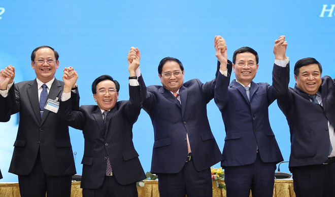 Thủ tướng Việt Nam và Thủ tướng Lào gặp gỡ doanh nghiệp hai nước ảnh 3