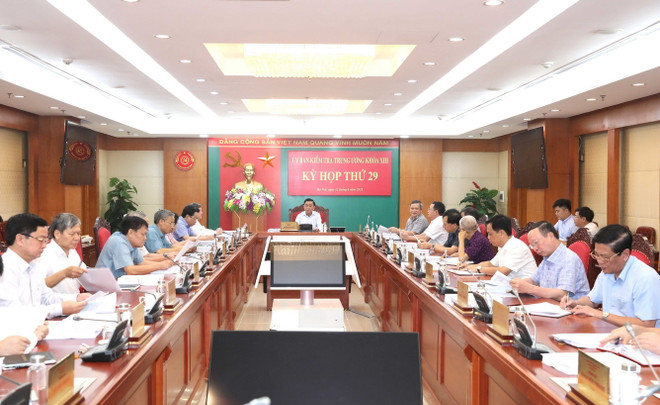 Quang cảnh Kỳ họp thứ 29 Ủy ban Kiểm tra Trung ương. (Ảnh: Phương Hoa/TTXVN) Ủy ban Kiểm tra TW thi hành kỷ luật một số tổ chức đảng, đảng viên ảnh 1