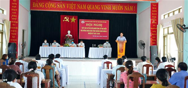 Nhiều địa phương tổ chức hội nghị tiếp xúc cử tri, vận động bầu cử ảnh 1