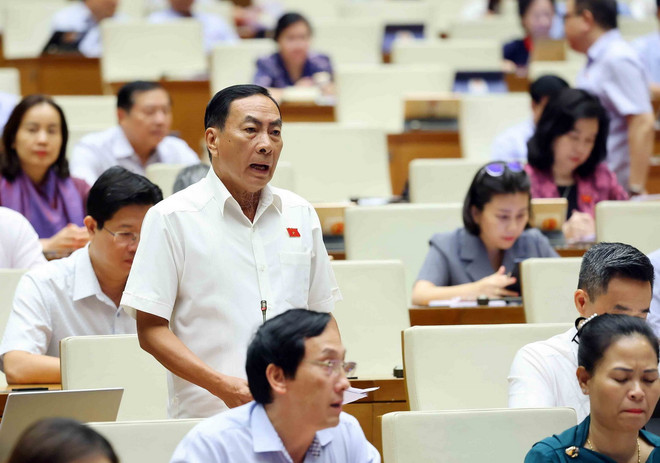 Đại biểu Quốc hội tỉnh Đồng Tháp Phạm Văn Hòa phát biểu. (Ảnh: An Đăng/TTXVN) ttxvn_hop quoc hoi 5.jpg