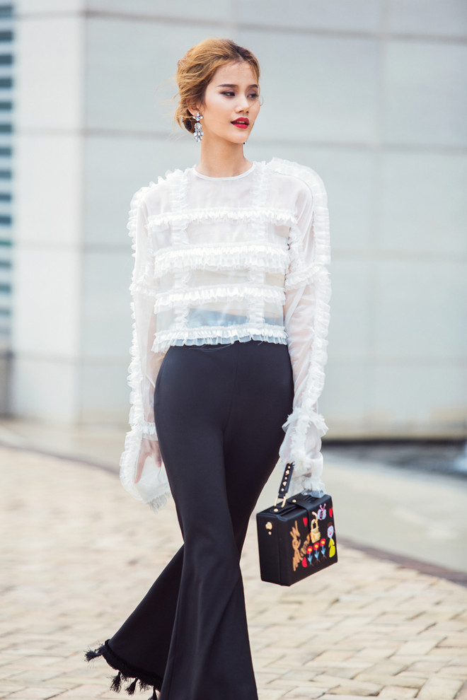 Quán quân Hương Ly đầy cá tính trong các thiết kế boho đen-trắng ảnh 2