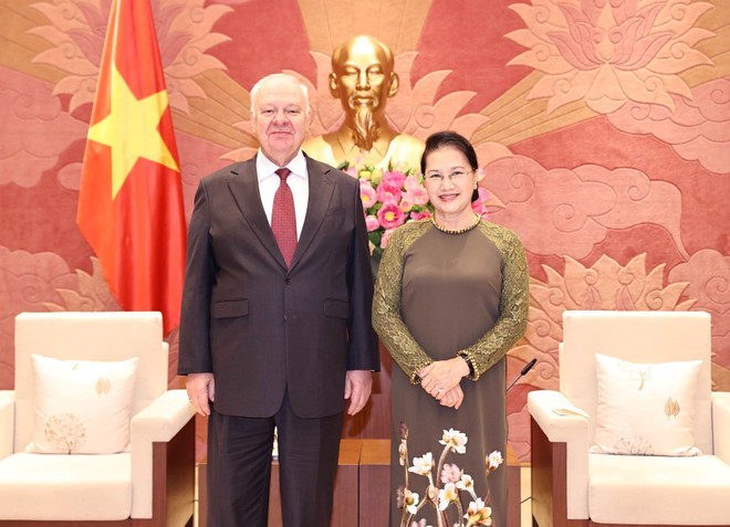 Chủ tịch Quốc hội tiếp Đại sứ Liên bang Nga Vnukov đến chào từ biệt ảnh 1