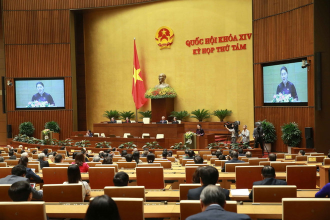 Chủ tịch Quốc hội Nguyễn Thị Kim Ngân phát biểu Bế mạc kỳ họp. (Ảnh: Doãn Tấn/TTXVN) Dân chủ, đổi mới, nâng cao tính chuyên nghiệp trong hoạt động Quốc hội ảnh 3