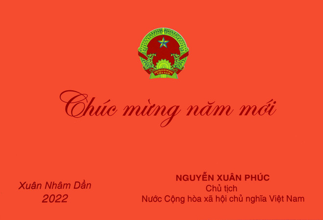 Thiếp chúc mừng Năm mới 2022 của Chủ tịch nước Nguyễn Xuân Phúc ảnh 1