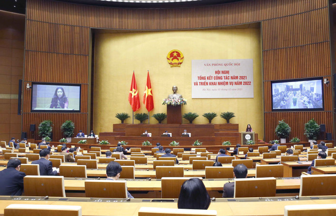 [Photo] Hội nghị triển khai nhiệm vụ năm 2022 của Văn phòng Quốc hội ảnh 1