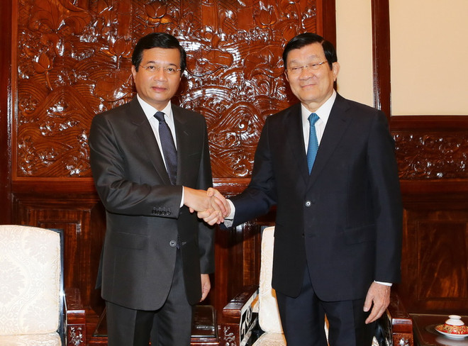 Chủ tịch nước Trương Tấn Sang tiếp Đại sứ Lào chào từ biệt ảnh 1