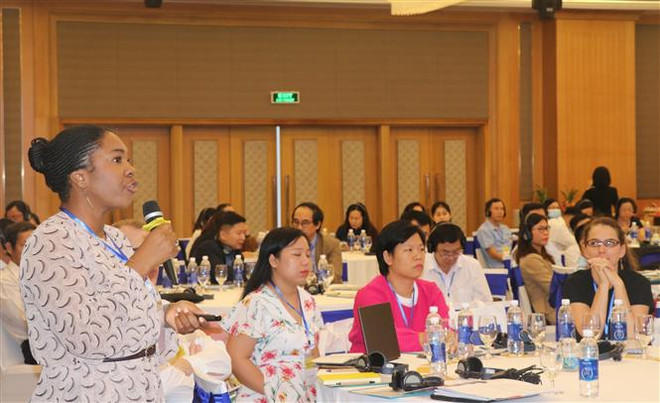 Chuyên gia quốc tế phát biểu tại hội thảo. (Ảnh: Tiên Minh/TTXVN) Đánh giá chương trình quốc gia của Việt Nam về phát triển nông nghiệp ảnh 1