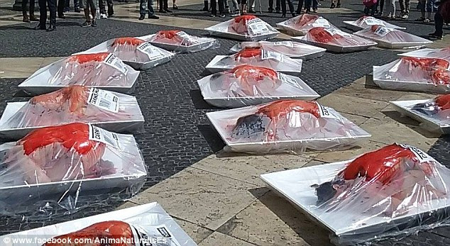 Khỏa thân, biến thành thịt sống để kêu gọi ủng hộ ăn chay ảnh 1