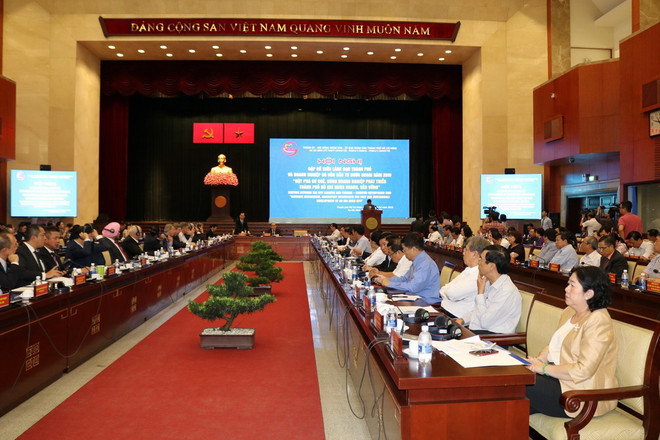 Toàn cảnh hội nghị. (Ảnh: Xuân Anh/TTXVN) Các doanh nghiệp nước ngoài "hiến kế" cho Thành phố Hồ Chí Minh ảnh 2